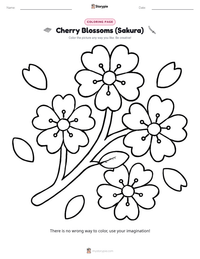 Cherry Blossoms (Sakura) printable worksheet preview