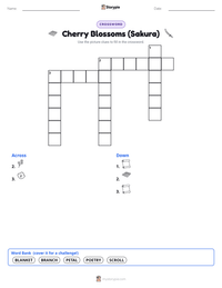 Cherry Blossoms (Sakura) printable worksheet preview