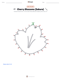 Cherry Blossoms (Sakura) printable worksheet preview
