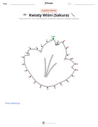 Podgląd drukowalnego arkusza ćwiczeń Kwiaty Wiśni (Sakura)