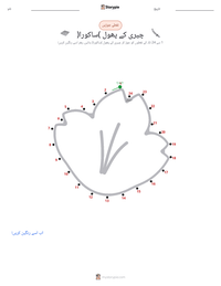 چیری کے پھول (ساکورا) پرنٹ کرنے کے قابل ورکشیٹ کا پیش نظارہ