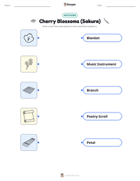 Cherry Blossoms (Sakura) printable worksheet preview