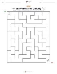 Cherry Blossoms (Sakura) printable worksheet preview
