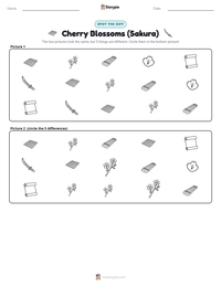 Cherry Blossoms (Sakura) printable worksheet preview