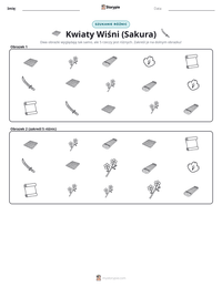 Podgląd drukowalnego arkusza ćwiczeń Kwiaty Wiśni (Sakura)