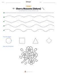 Cherry Blossoms (Sakura) printable worksheet preview