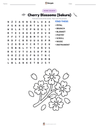 Cherry Blossoms (Sakura) printable worksheet preview