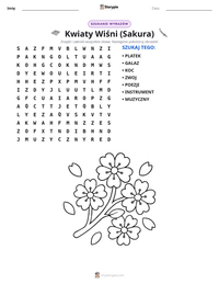 Podgląd drukowalnego arkusza ćwiczeń Kwiaty Wiśni (Sakura)