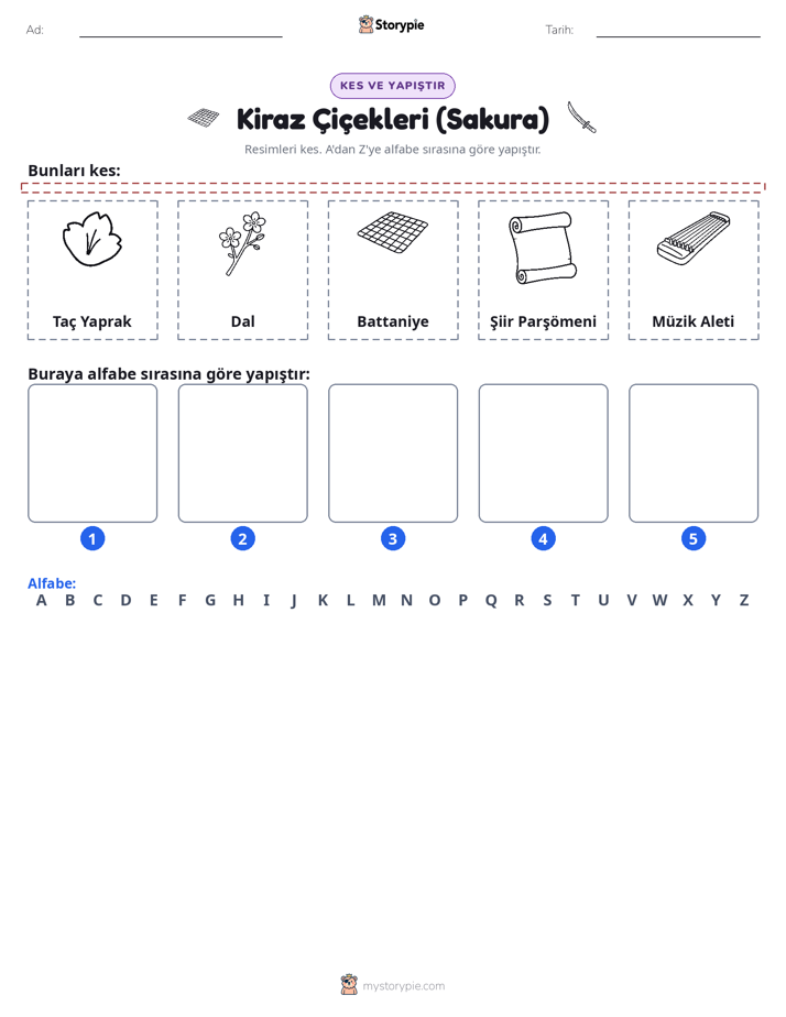 Kes & Yapıştır Alfabe