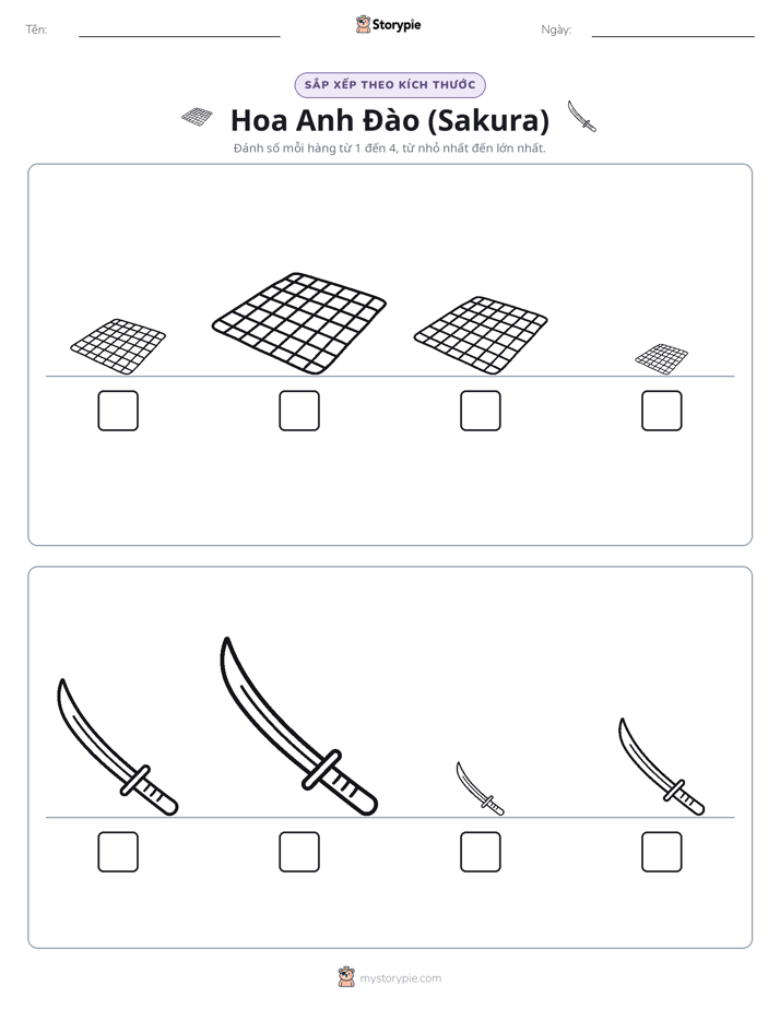 Thứ Tự Kích Thước