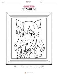 Prévia da folha de atividades imprimível Anime