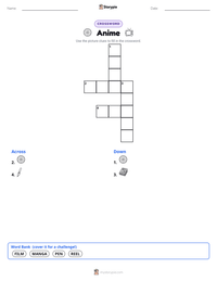 Anime printable worksheet preview
