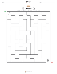 Anime printable worksheet preview