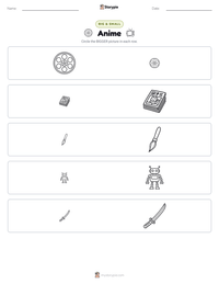 Anime printable worksheet preview