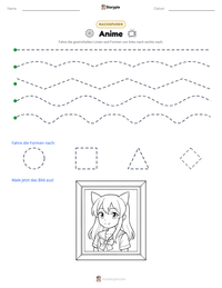 Anime druckbare Arbeitsblatt Vorschau