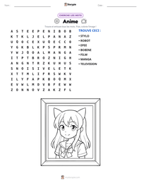 Aperçu de la feuille de travail imprimable Anime