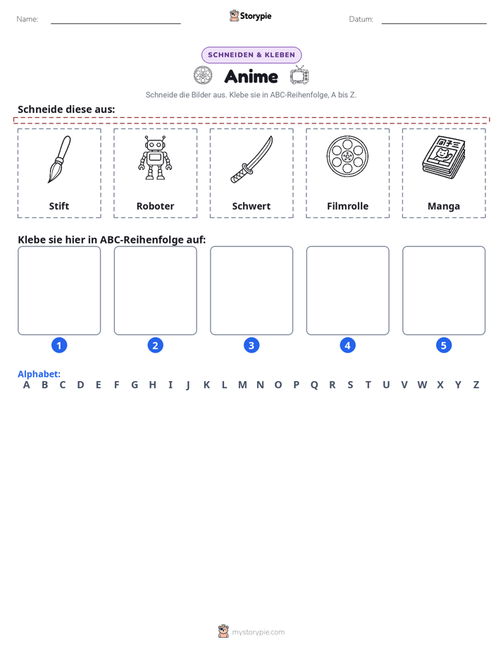 Schneiden & Einfügen Alphabet