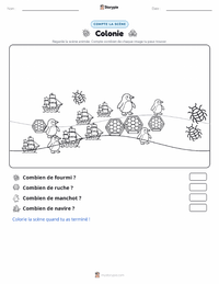 Aperçu de la feuille de travail imprimable Colonie