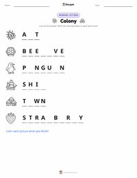 Colony printable worksheet preview