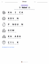 Koloni yazdırılabilir çalışma sayfası önizlemesi