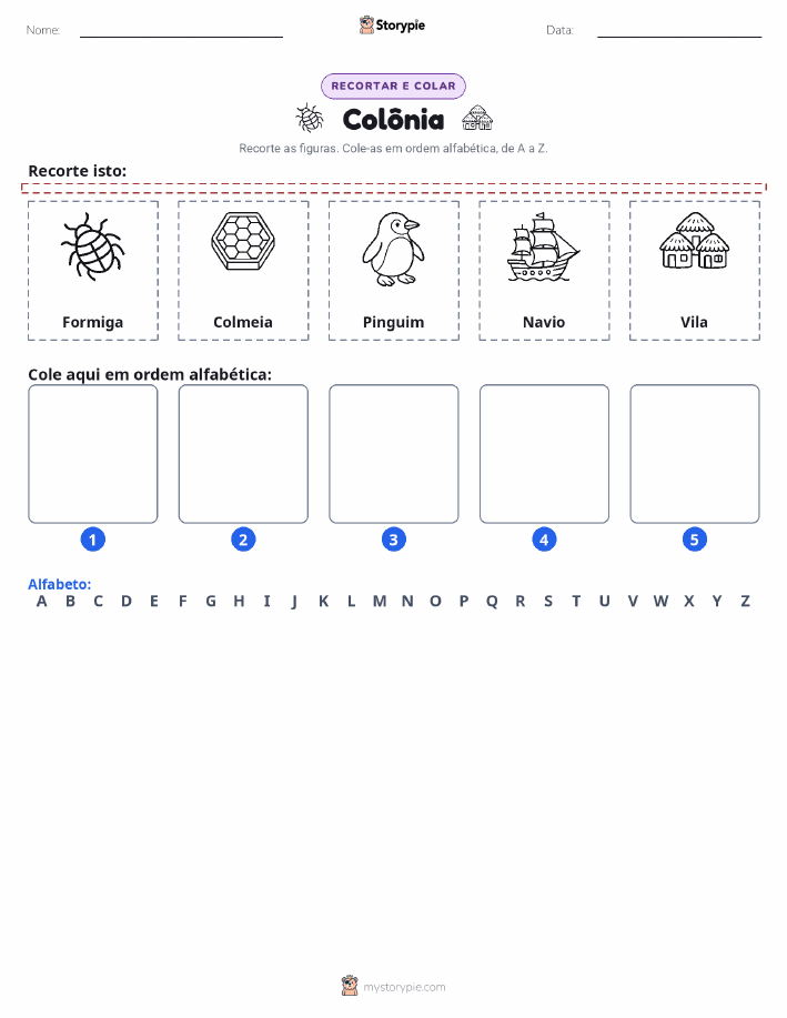Recortar & Colar Alfabeto