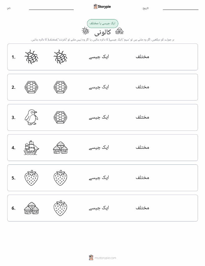 ایک جیسا یا مختلف