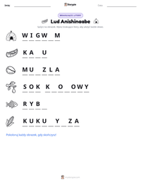 Podgląd drukowalnego arkusza ćwiczeń Lud Anishinaabe