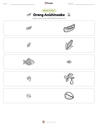 Prabaca lembar kerja cetak Orang Anishinaabe