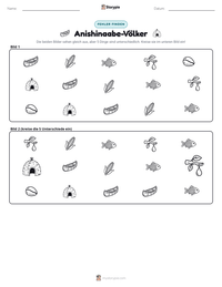 Anishinaabe-Völker druckbare Arbeitsblatt Vorschau
