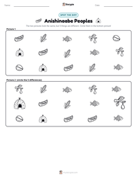 Anishinaabe Peoples printable worksheet preview