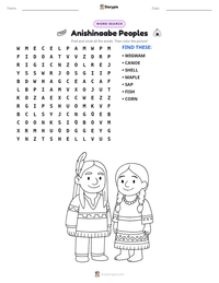 Anishinaabe Peoples printable worksheet preview