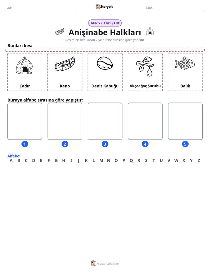 Kes & Yapıştır Alfabe