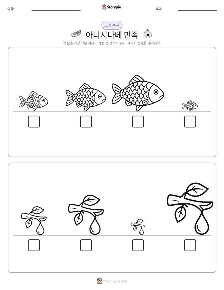 크기 순서