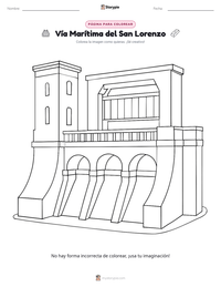 Página para colorear de Vía Marítima del San Lorenzo para niños