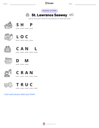 St. Lawrence Seaway printable worksheet preview