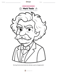 Vista previa de la hoja de trabajo imprimible de Mark Twain