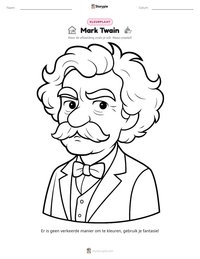 Mark Twain afdrukbare werkblad voorbeeld