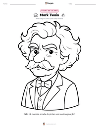 Prévia da folha de atividades imprimível Mark Twain