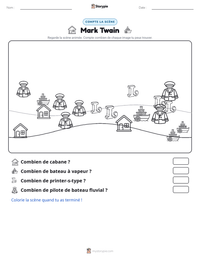 Aperçu de la feuille de travail imprimable Mark Twain
