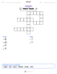 Mark Twain printable worksheet preview