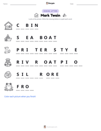 Mark Twain printable worksheet preview