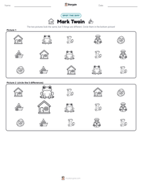 Mark Twain printable worksheet preview