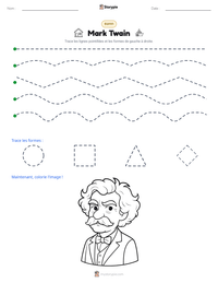 Aperçu de la feuille de travail imprimable Mark Twain