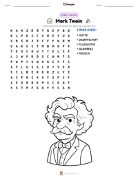 Mark Twain druckbare Arbeitsblatt Vorschau