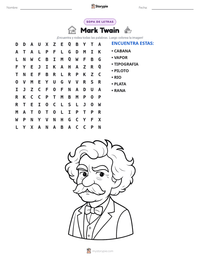 Vista previa de la hoja de trabajo imprimible de Mark Twain