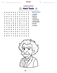Aperçu de la feuille de travail imprimable Mark Twain