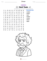 Prabaca lembar kerja cetak Mark Twain