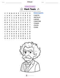 Anteprima della scheda stampabile di Mark Twain