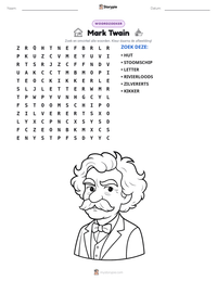 Mark Twain afdrukbare werkblad voorbeeld