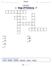 Siege of Vicksburg printable worksheet preview